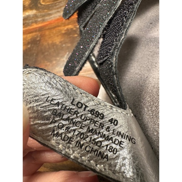 Alegria Women's‎ Black Glitter Wedge Sandals Size 40 or US 9.5-10 - Picture 10 of 13